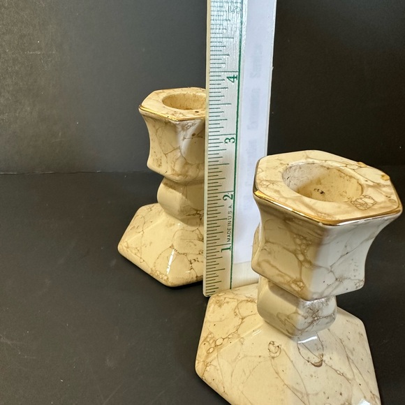 PartyLite Marble-Patterned Candle Holders - Picture 3 of 3